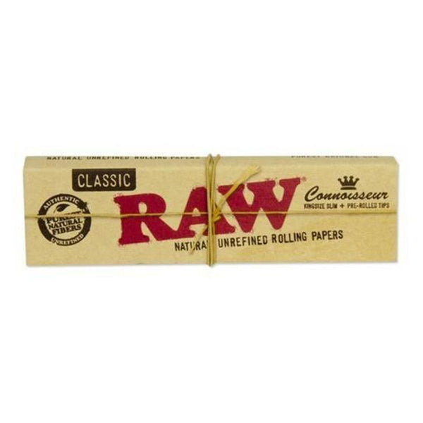 Raw Classic Connoisseur Kingsize Slim With Pre Rolled Tips Shisha Glass 3702