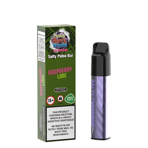 [Ice Edition] Salty Pulse Bar Raspberry Lime Disposable Vape | Shisha Glass