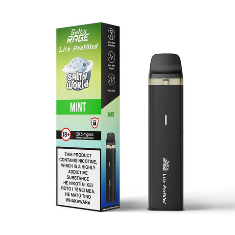 Mint - Salty Rage Lite Pre - filled Kit | Shisha Glass