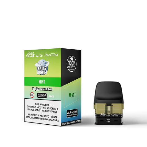 Mint - Salty Rage Lite Prefilled Pod 2x | Shisha Glass