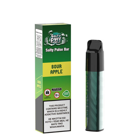 Salty Pulse Bar Sour Apple Disposable Vape | Shisha Glass