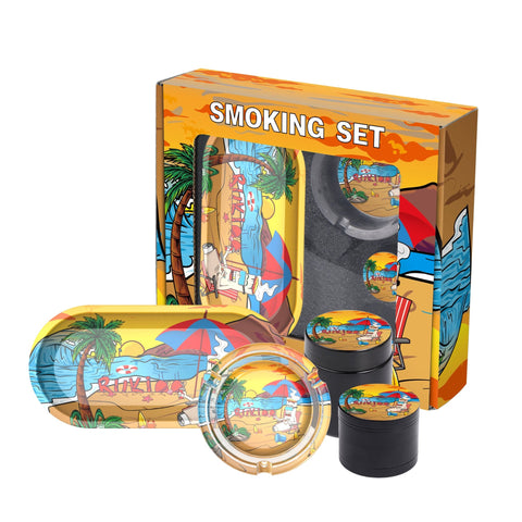 Shishaglass Complete Smoking Set Box (Pipe,Grinder,Ash Tray,Rolling Tray,Jar) | Shisha Glass