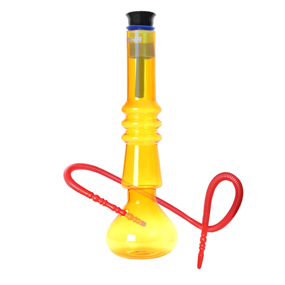 Acrylic Round Base with Triple Ring Neck Bong 32cm - Shisha Glass