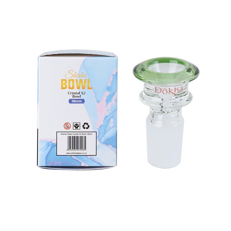 Dokha Crystal X2 Bowl Drop Cone Glass Pipe 18mm