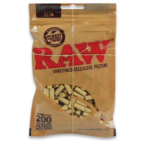 Raw Slim Filter 200 Per Bag - Shisha Glass